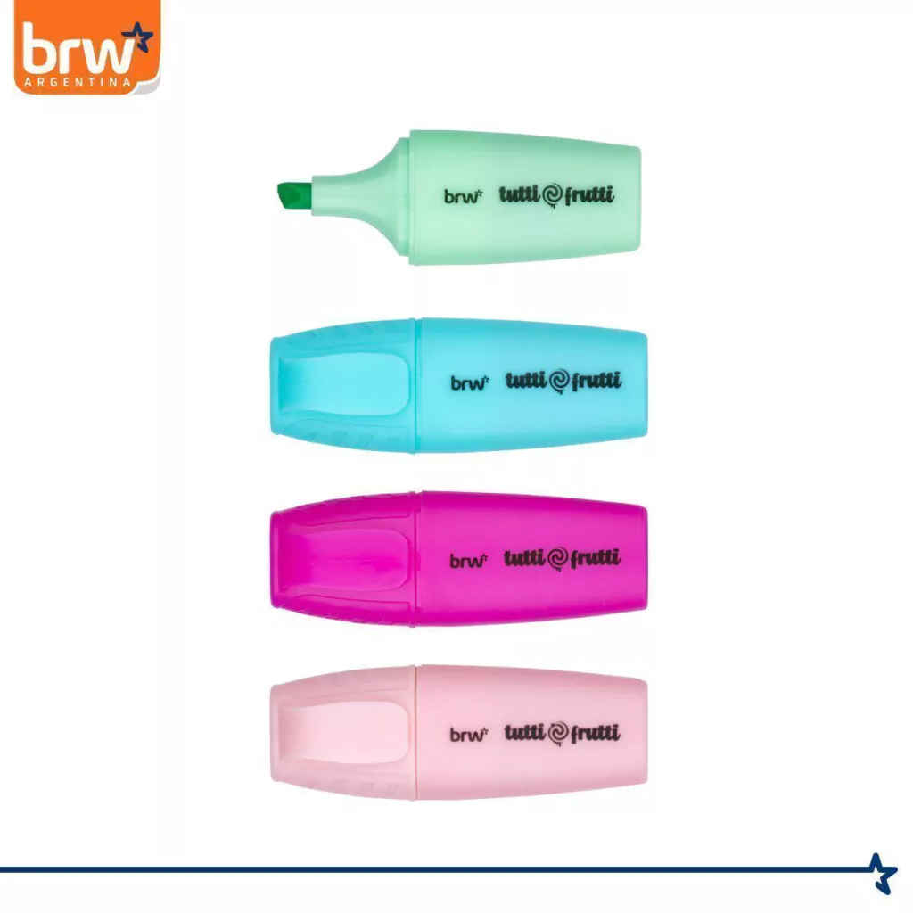 Mini Resaltadores BRW * Con AROMAS * x 4 unidades (Pastel y Flúo) P/ REGALO