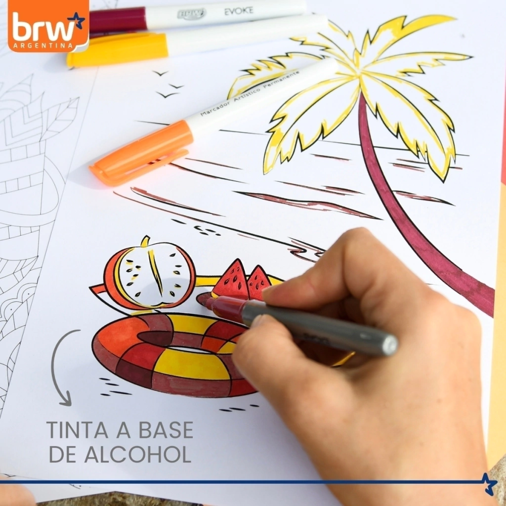 MARCADORES INDELEBLE BRW **SUMMER** x 5 - PUNTA FINA - (Incluye 1 metalizado)