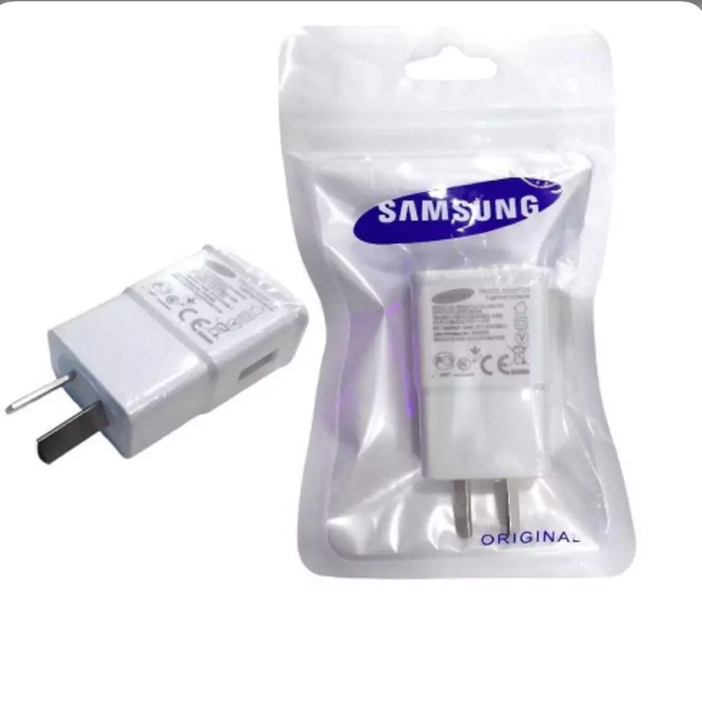 CABEZAL ** SAMSUNG ** 2A (SIN CABLE) CARGADOR - ENCHUFE Original - Entrada USB (IDEAL RELOJES, AURICULARES, DISPOSITIVOS VARIOS)