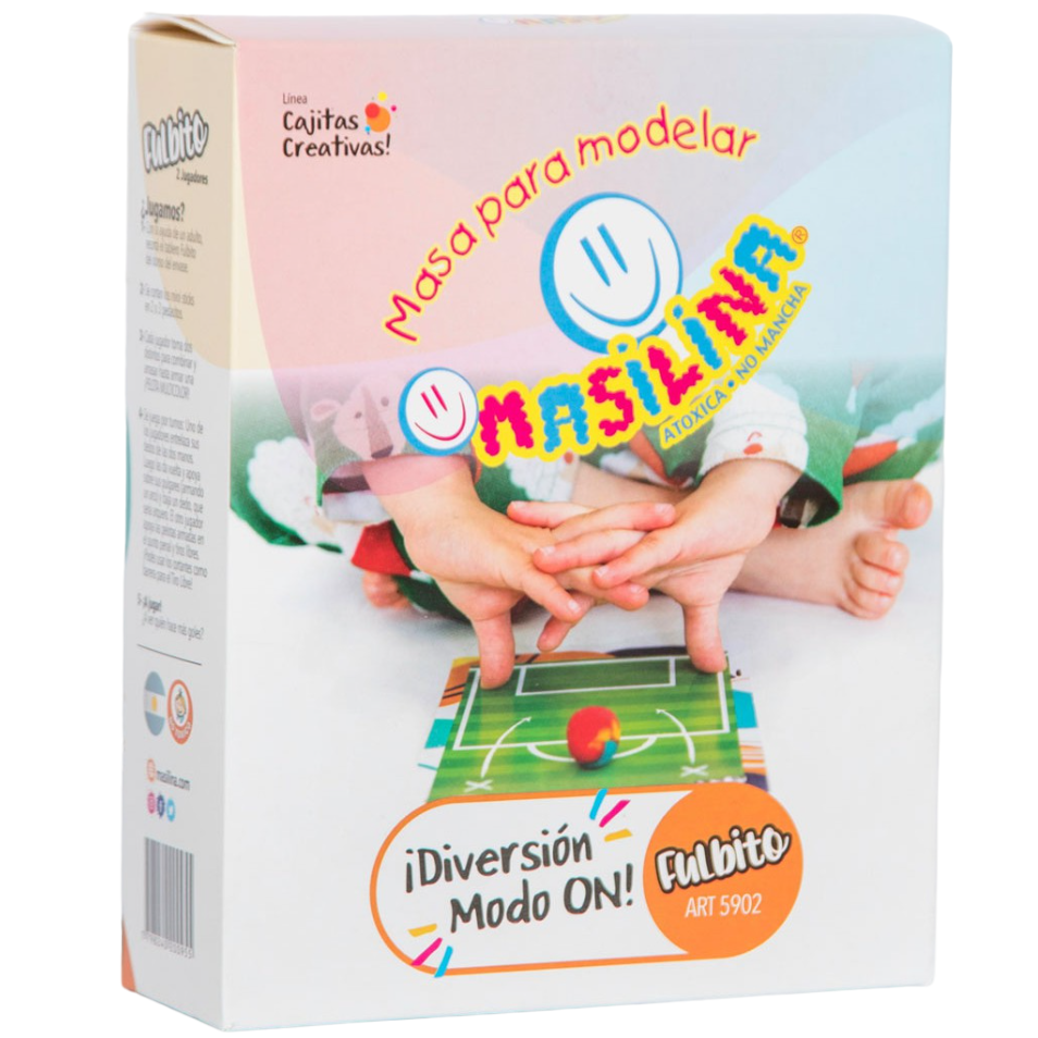 CAJITAS CREATIVAS * FULBITO * MASAS + ACCESORIOS MASILINA (Juego para los mas chicos)