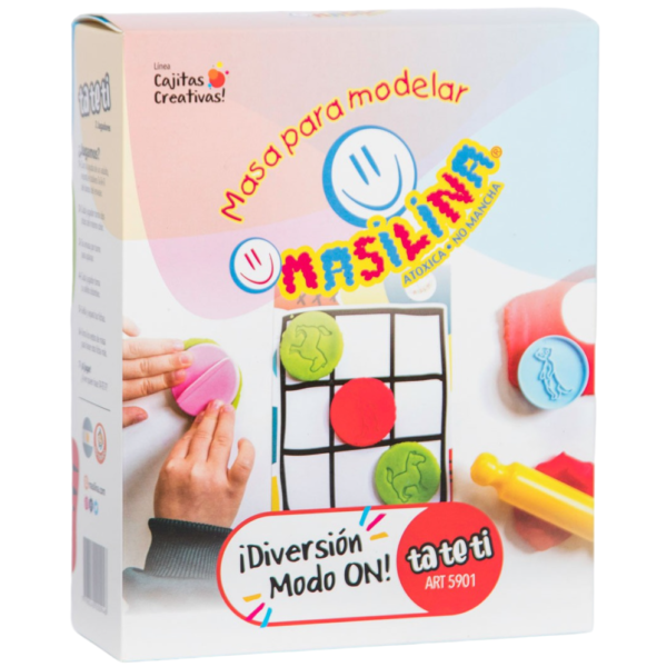 CAJITAS CREATIVAS * TA TE TI * MASAS + ACCESORIOS MASILINA (Juego para los mas chicos)