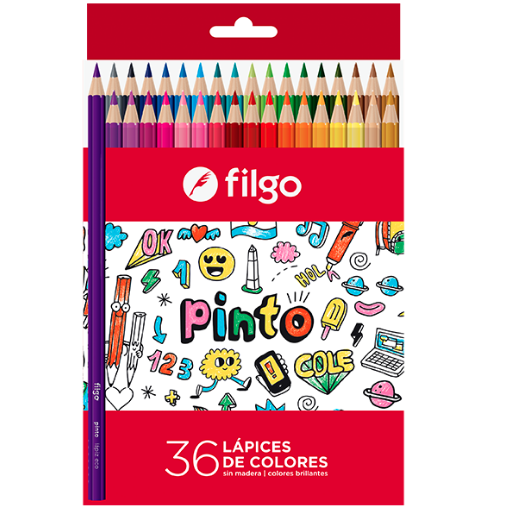 Lapices  de colores - Filgo x 36 - Largos Pinto