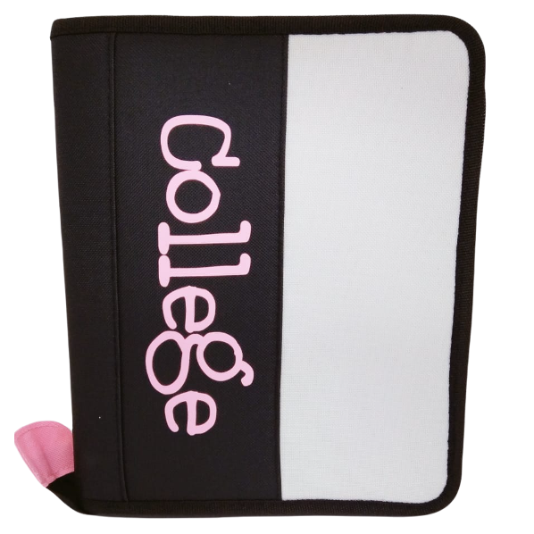 Carpetas 3 anillos C/ Cierre " Gris C/ Rosa " College *Cod 431*