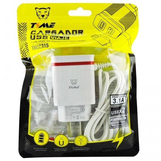 Cargador para Celular V8 Micro Usb 3.1 A (Carga Rápida) TIME