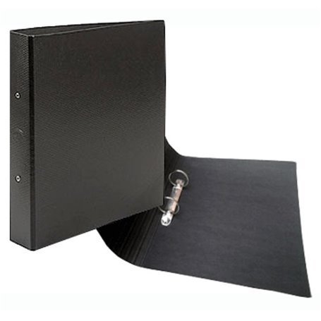 Carpeta OFICIO ** FIBRA NEGRA ** 2 anillos ECONOMICA