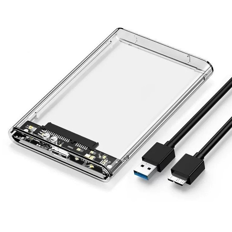 Carry Disk Usb 3.0 (Mayor Velocidad) Sata Case -----> para Discos Rigidos o Solidos 2.5" HDD / SDD > Transparente