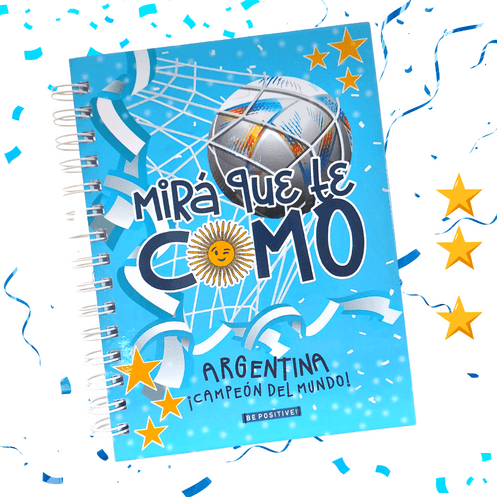 CUADERNOS UNIVERSITARIO C/ ESPIRAL 28 X 20 RAYADO ” MIRA QUE TE COMO ” A4 BE POSITIVE