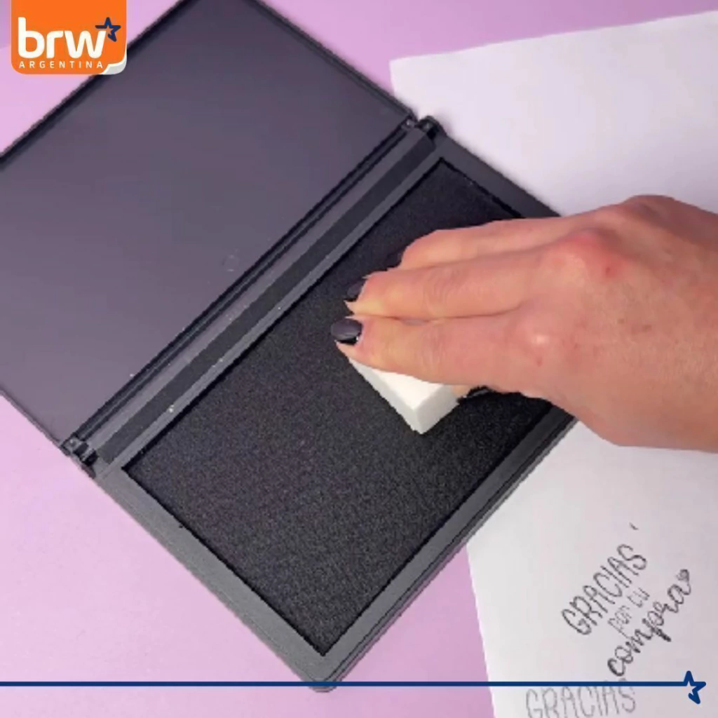 Almohadilla de PLASTIC0 BRW ** CON TINTA NEGRA **  para Sellos N° 4 (Extra Grande)