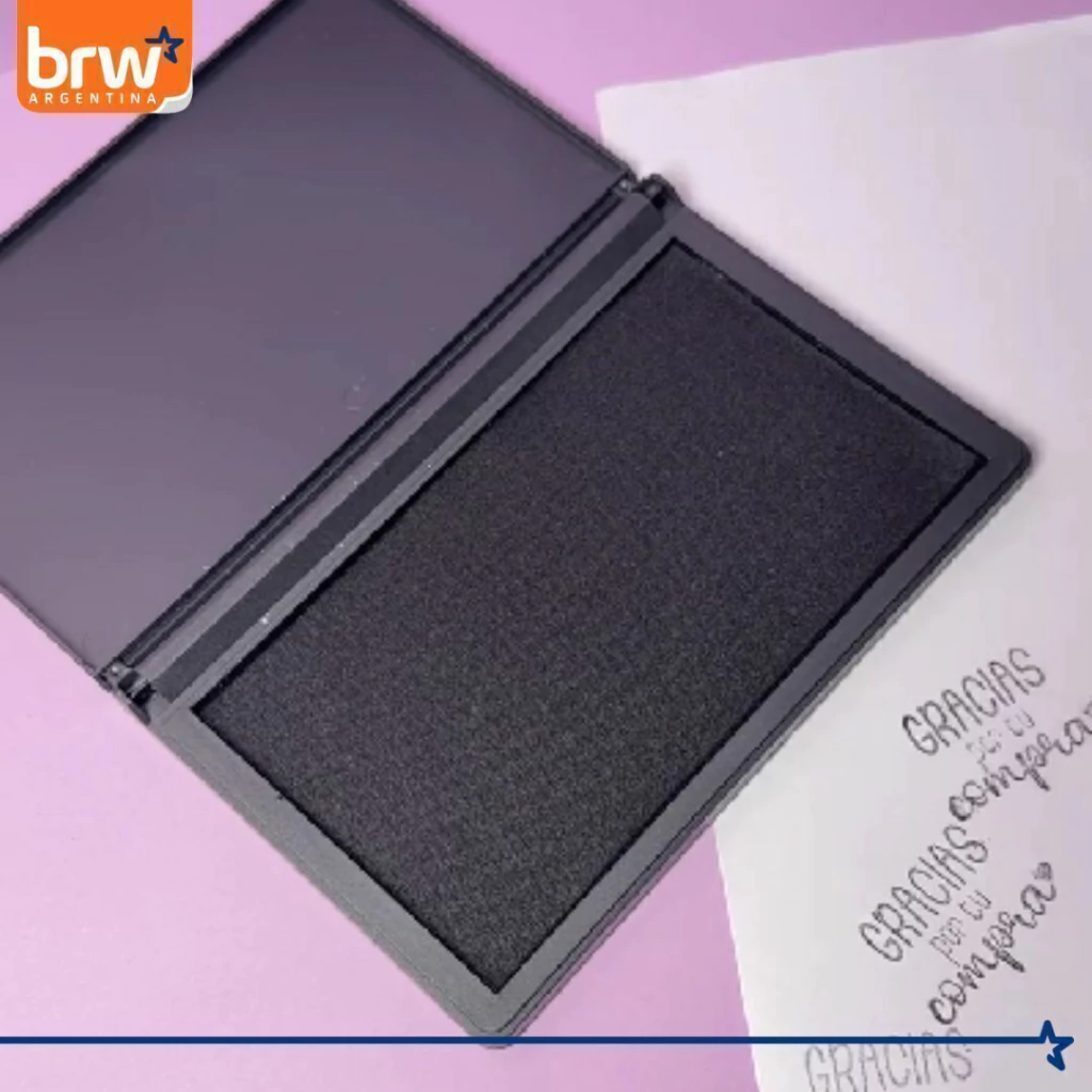 Almohadilla de PLASTIC0 BRW ** CON TINTA NEGRA **  para Sellos N° 4 (Extra Grande)