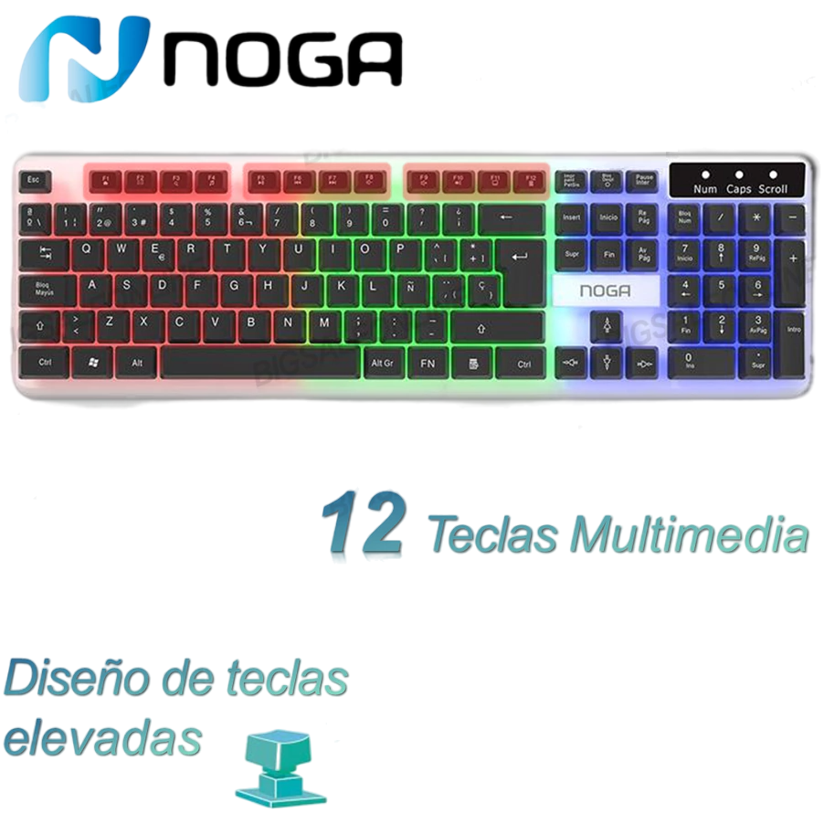 TECLADO RETROILUMINADO NOGA NKB-T100