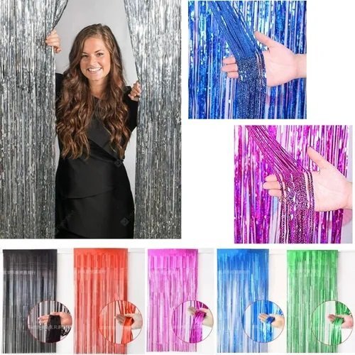 CORTINA LLUVIA * DORADO* METALIZADA FOIL FRINGE CURTAIN