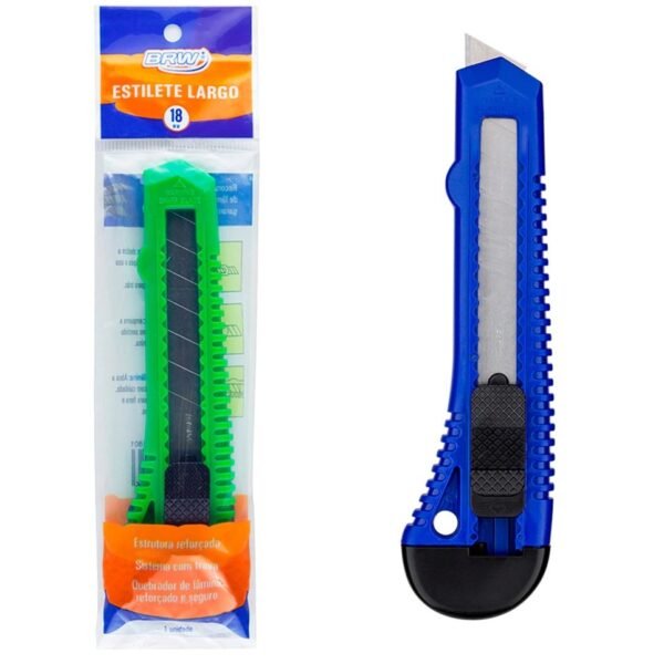 Trinchetas Cutter de Plastico 18 mm BRW c/ Traba (Anchas)