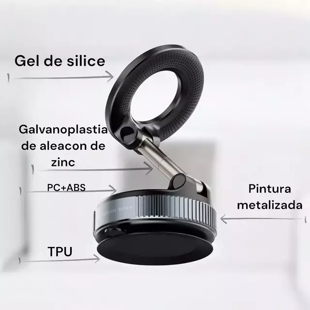 SOPORTES PARA CELULAR " MAGNETICO GIRATORIO 360° " IMANTADO C/ ADHESIVO VEHICULOS