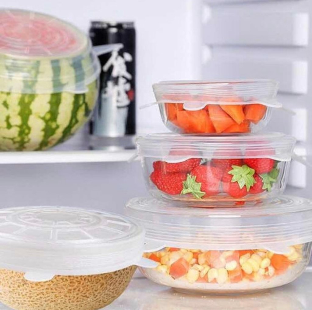 Set de Tapas de Silicona x 6 Para Alimentos y Bebidas