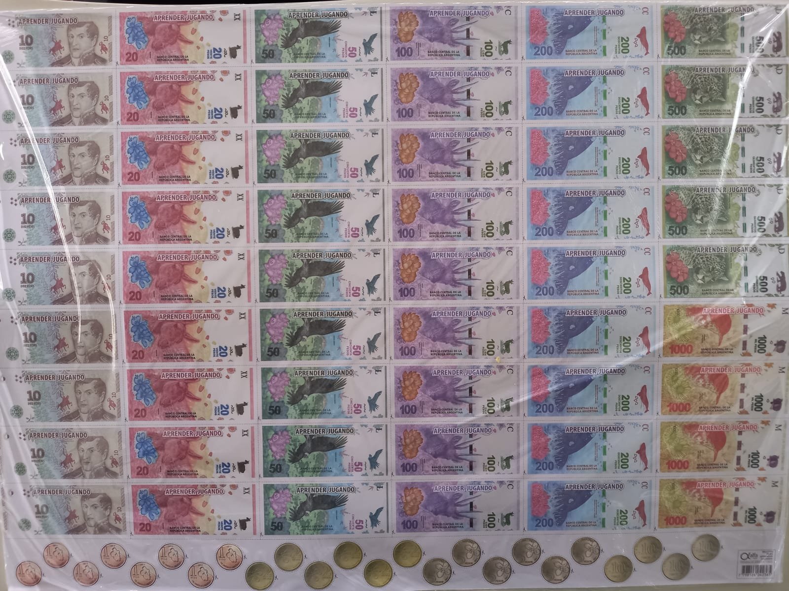 CARTULINA CON DISEÑOS "BILLETES" FANTASIA