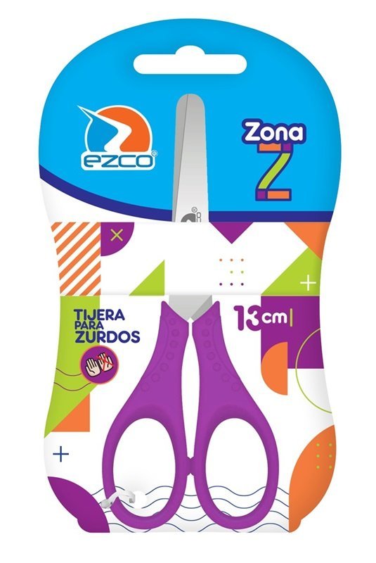 TIJERAS EZCO * P/ ZURDOS * 13 CM ESCOLAR