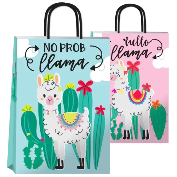 BOLSAS DE REGALO " HELLO LLAMA " Tamaño 14 x 20