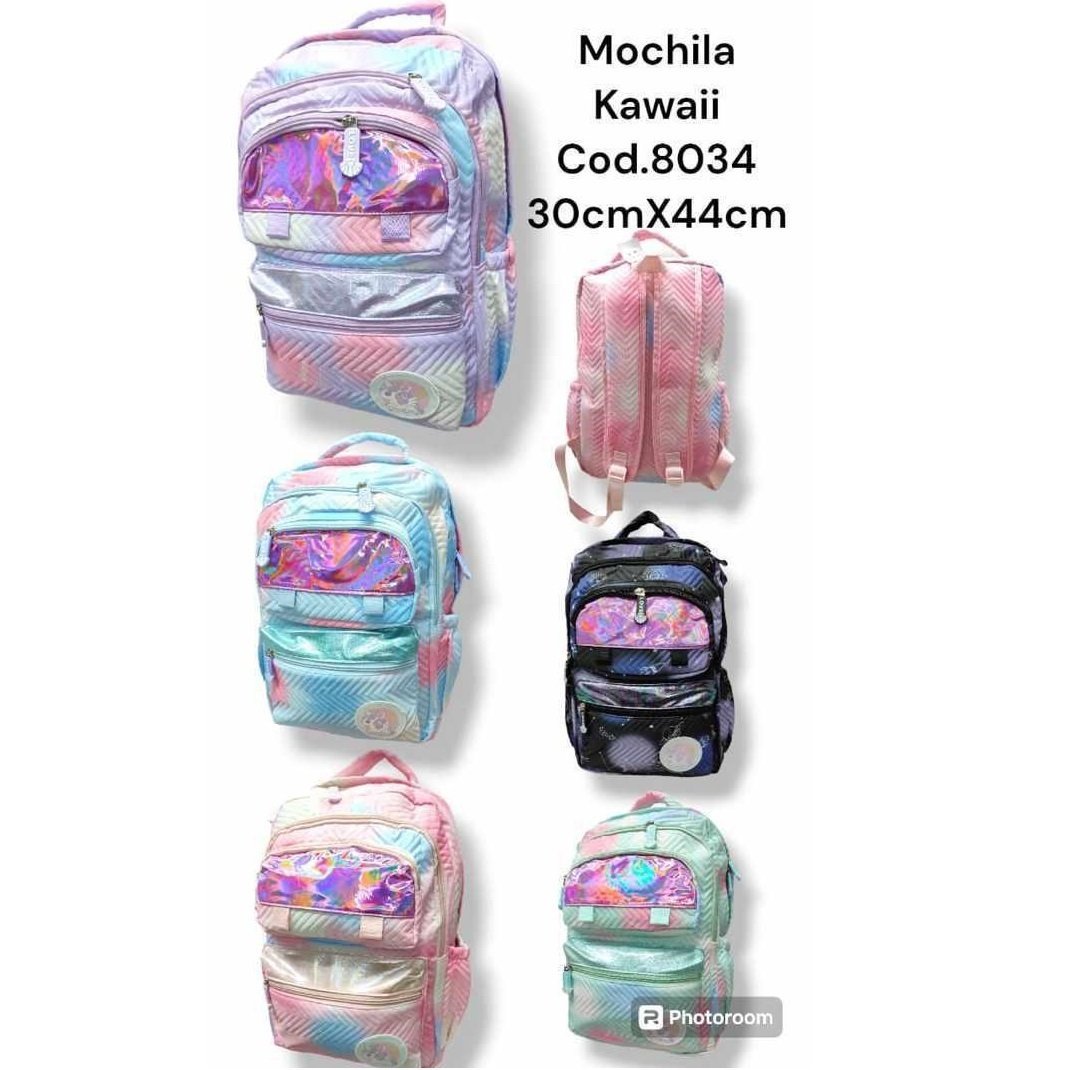 Mochila Kawaii Pastel " Unicornio " - Grande (Excelente Calidad) Multi compartimiento
