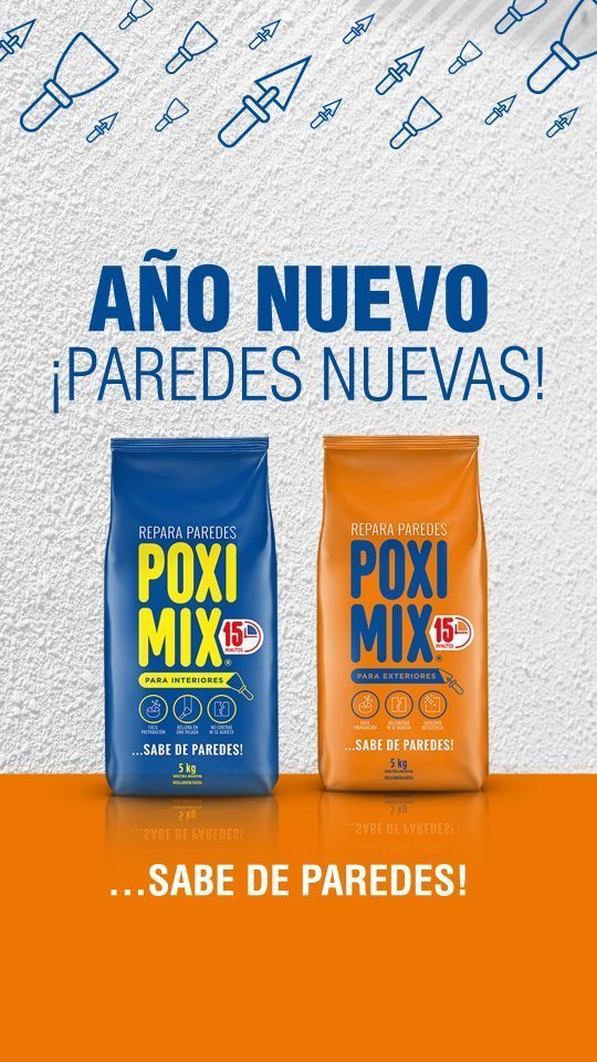 Poximix * INTERIORES * Repara Paredes 1,25 Kg