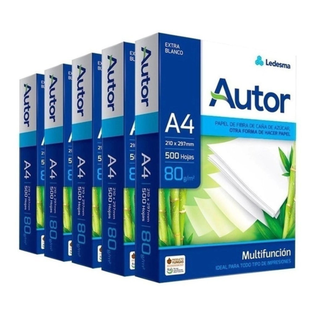 Resma de Papel " Autor " A4 80 Gr * PRECIO DE CAJA X 10 UNIDADES * (Precio Efectivo / Transferencia Bancaria)
