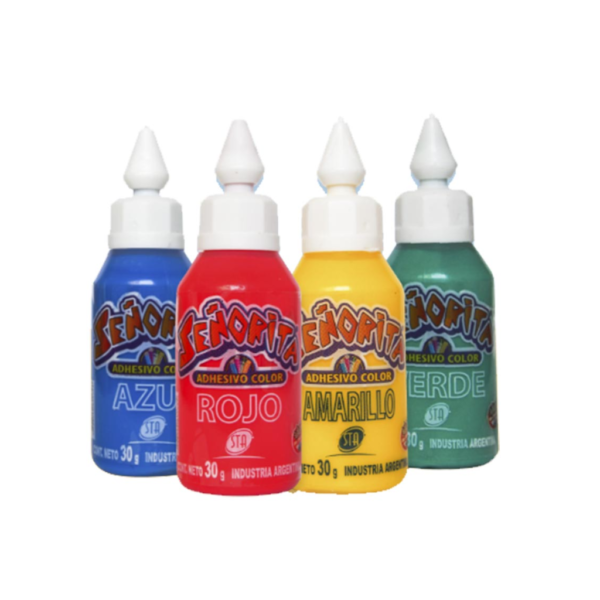 Adhesivo Vinilico de "COLOR" x 30 gr Señorita ( Tipo Plasticola )