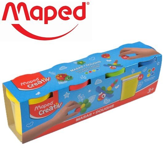 Masas Perfumadas Maped - Caja x 4 colores - Creativ (Azul, Rojo, Verde, Amarillo) En Pote
