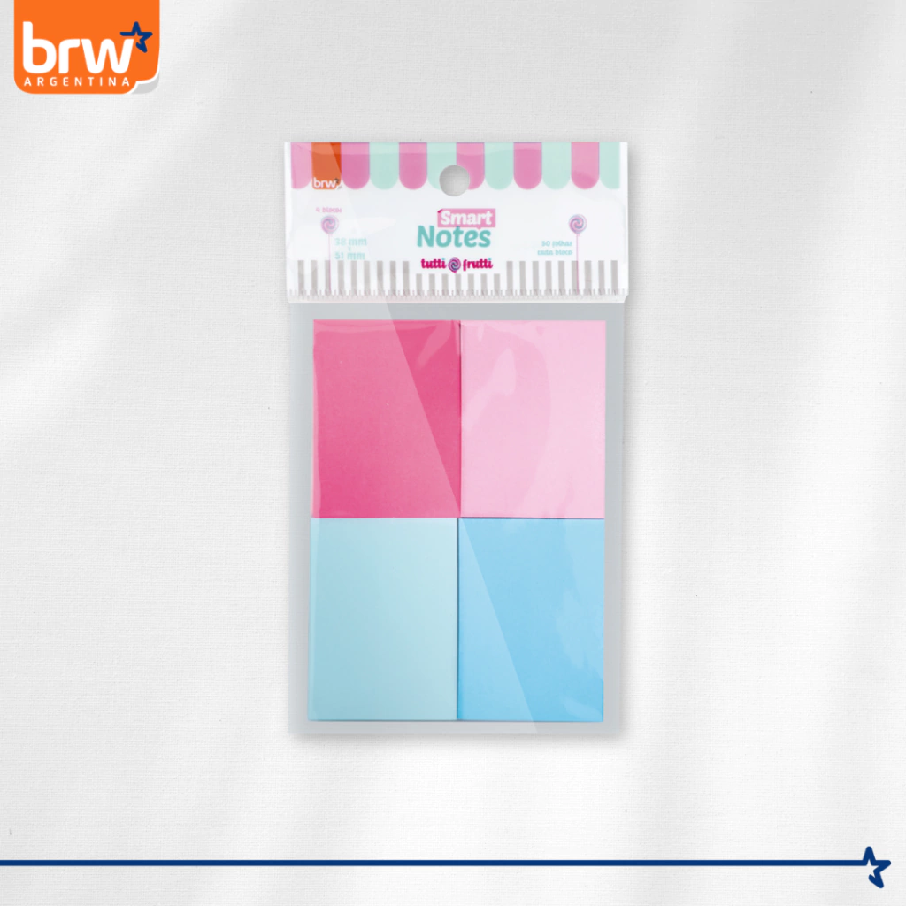 Notas Adhesivas BRW "TUTTI FRUTTI" x 4 Colores