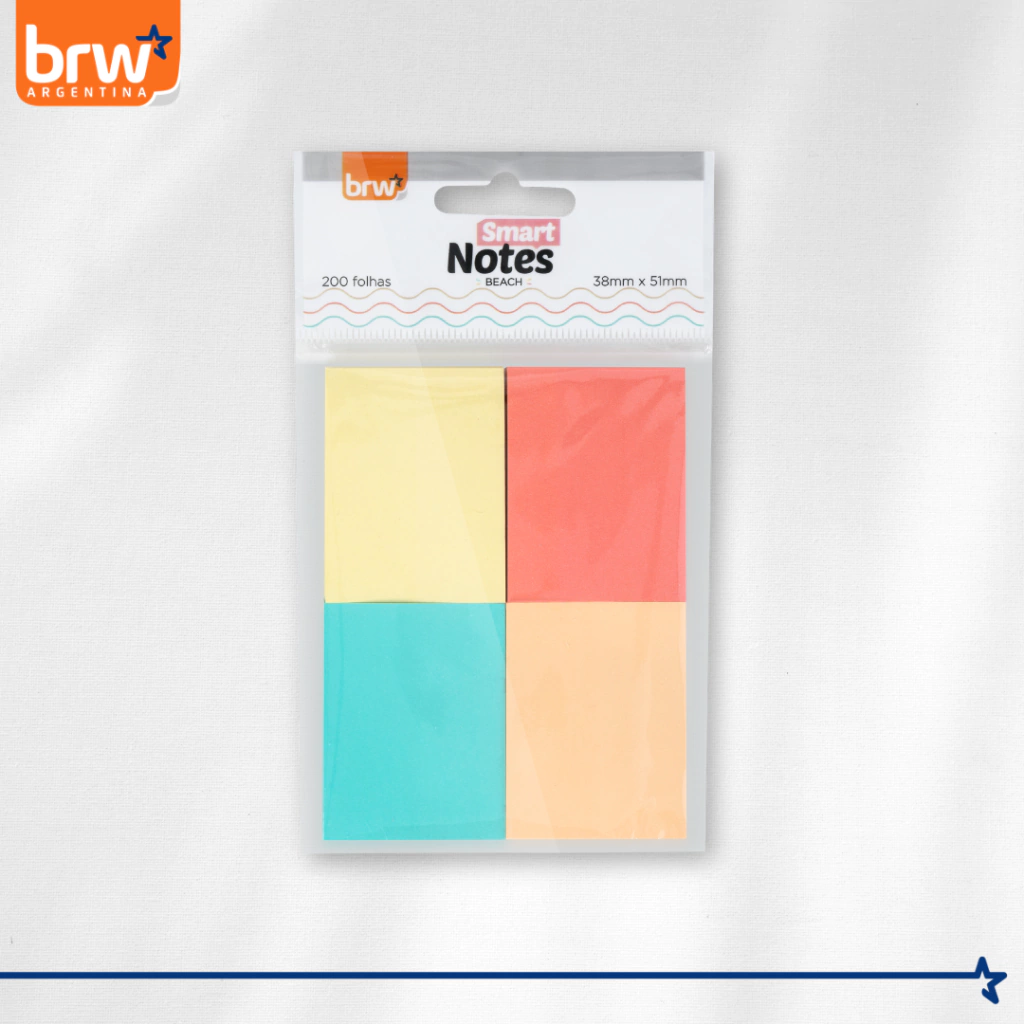 Notas Adhesivas BRW "BEACH" x 4 Colores