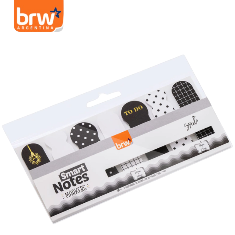 SEÑALADOR DE PAGINA ** BLACK MARKERS ** BRW x 7