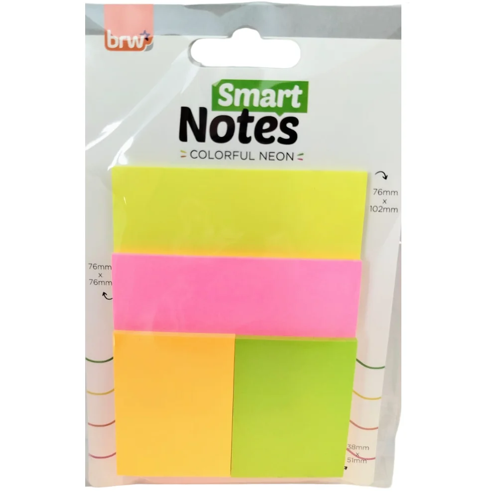 Notas Adhesivas BRW * COLORFUL NEÓN * 4 Colores
