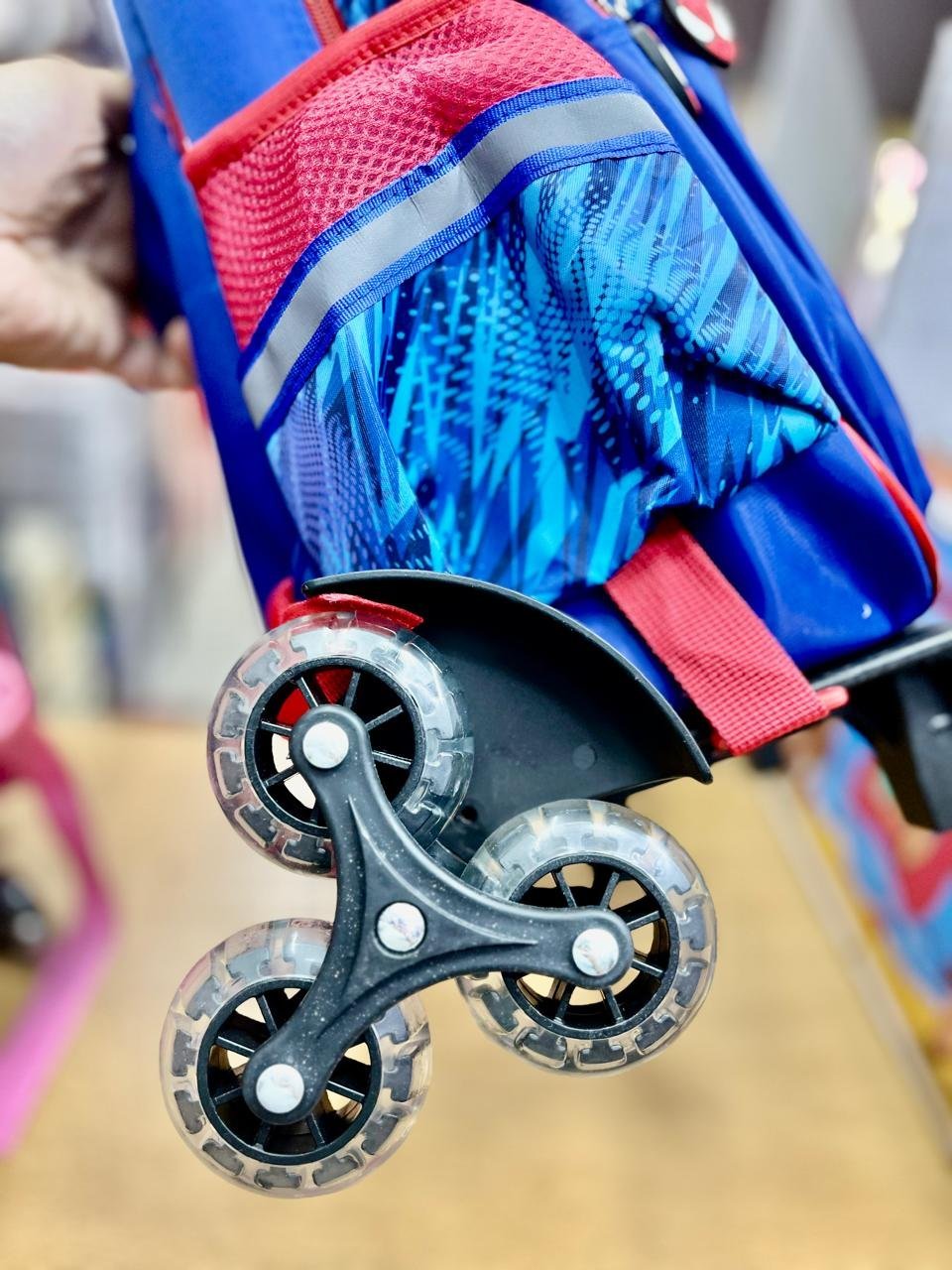 Set x 3 *SONIC* Mochila Con Carro 3D + Lonchera Termica + Cartuchera -Ruedas Escaladoras x 3 Reforzadas- Escolar