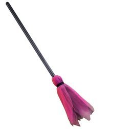 ESCOBA DE HALLOWEEN BRUJA ROSA