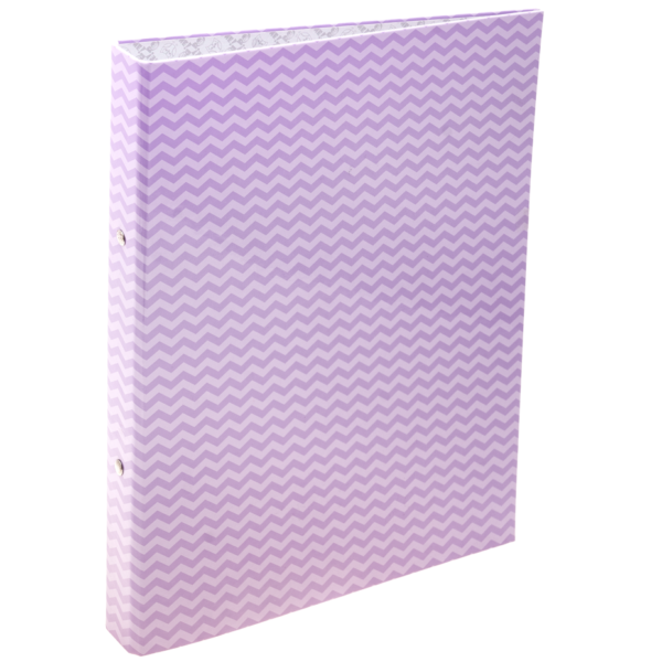 Carpeta Universitaria A4 ** ZIG ZAG LILA PASTEL ** 2 anillos 20mm PLASTIFICADA