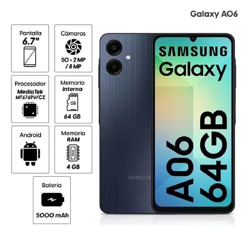 SAMSUNG - A06 NEGRO - 64GB Liberado // GARANTIA 3 Meses //