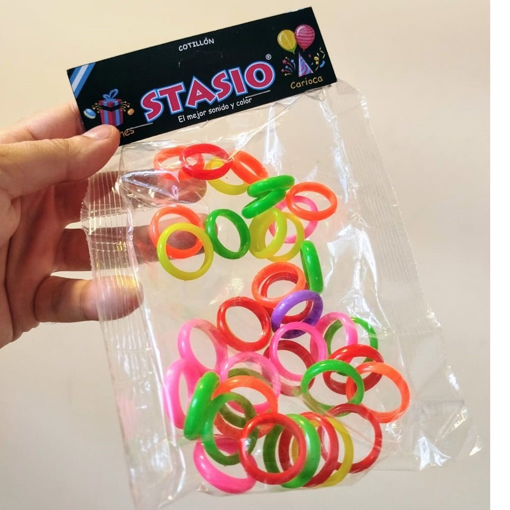ANILLO ALIANZA x 36 UNIDADES * FLÚO * PLASTICO