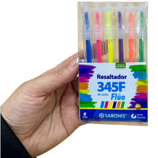 Resaltadores Finos SABONIS FLÚO x 6 colores