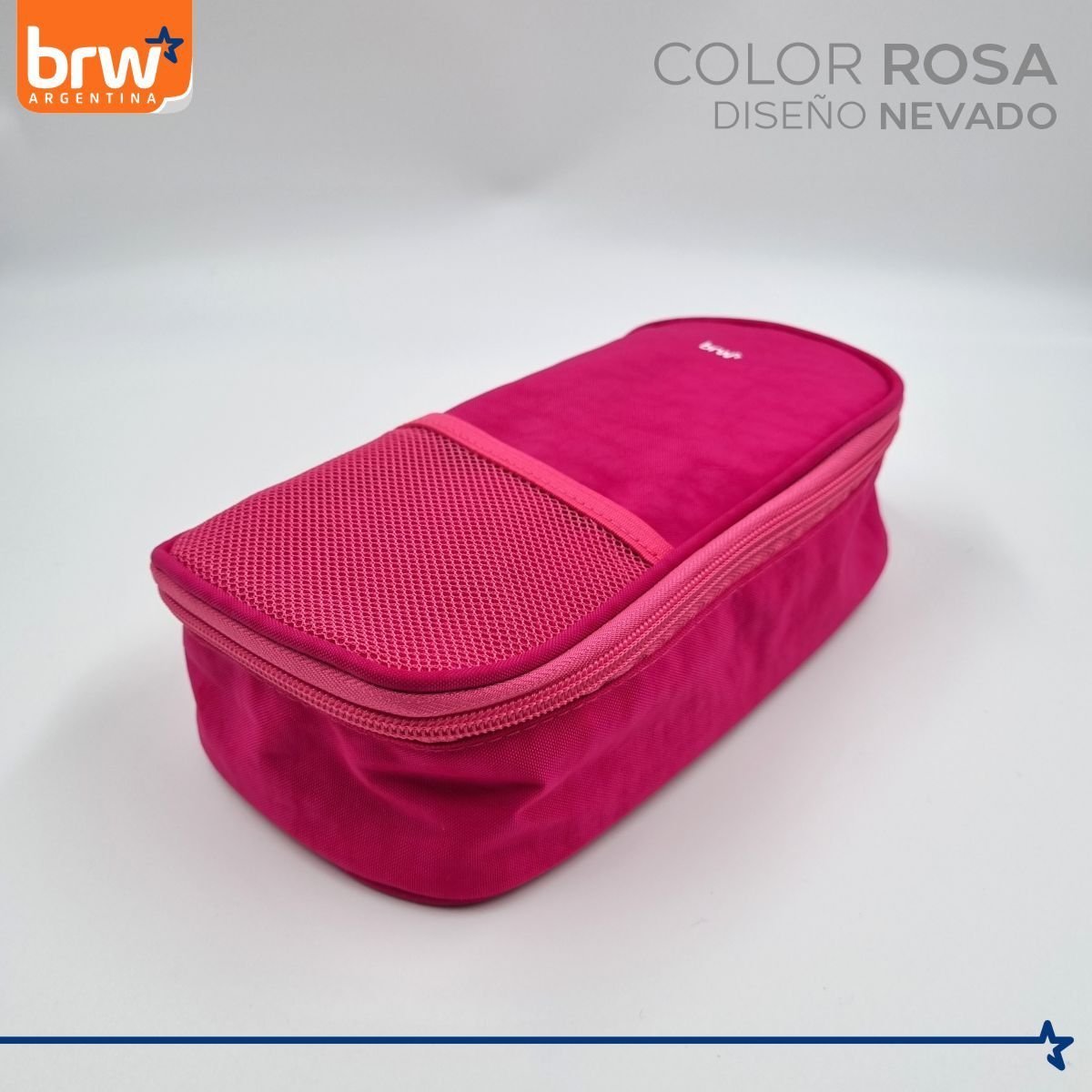 CARTUCHERAS 50 Lápices BRW ** FUCSIA **  1 Cierre c/ Divisiones Internas - PREMIUM Reforzada