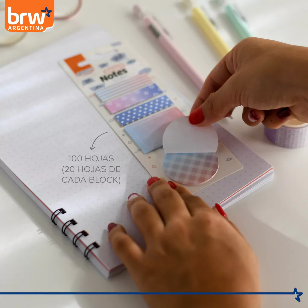 Set BRW "TEXTURES CISNE" Notas Adhesivas + Señaladores de Paginas