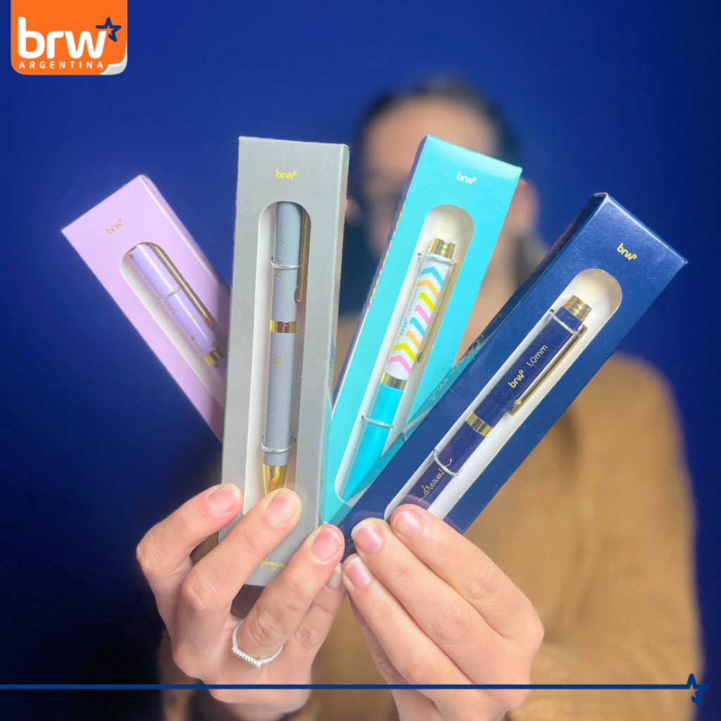 Lapiceras Metálicas * Con Caja de Regalo * Azul C/ Dorado PREMIUM