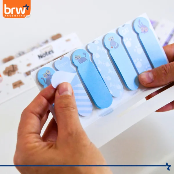 SEÑALADOR DE PAGINA ** GATITO CELESTE MARKERS ** BRW x 7