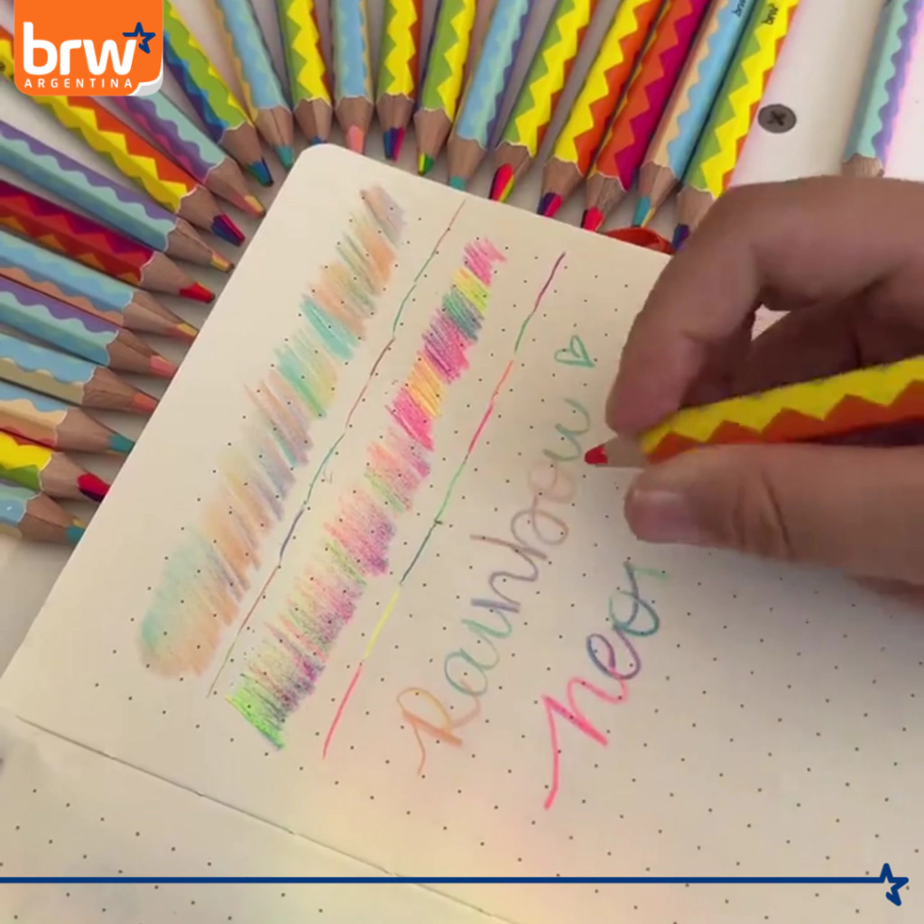 LAPIZ JUMBO BRW * ARCOIRIS FLÚO * RAINBOW (GRUESO)