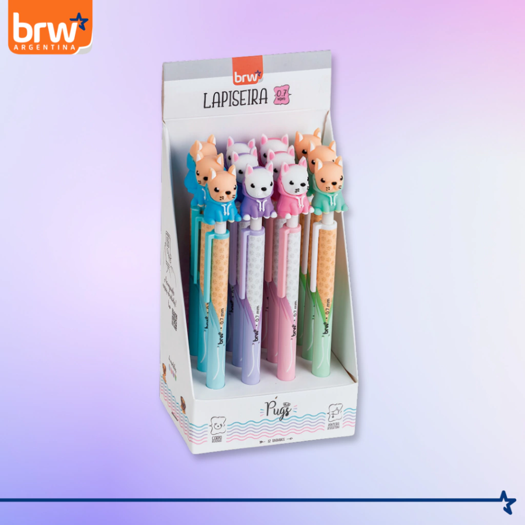 PORTAMINAS BRW ** Perritos PUG ** 0.7 mm