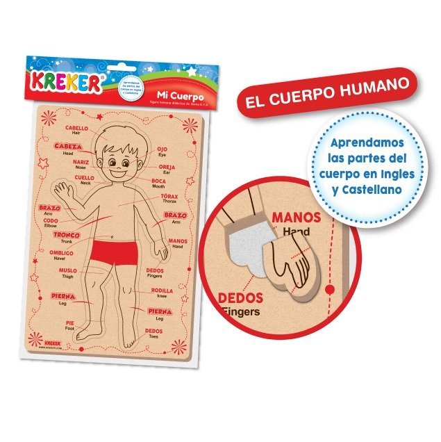 Aplicaciones en Goma Eva " Mi Cuerpo " (cuerpo humano y sus partes) Kreker
