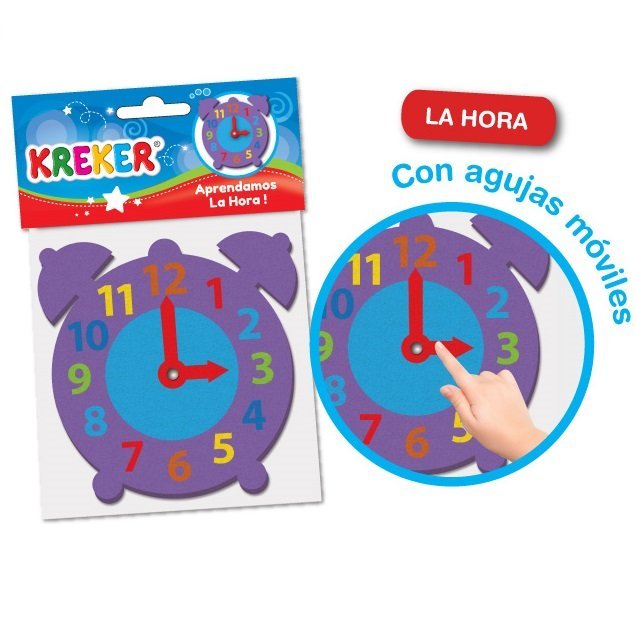 Aplicaciones en Goma Eva " Reloj " (aprender la hora) Kreker