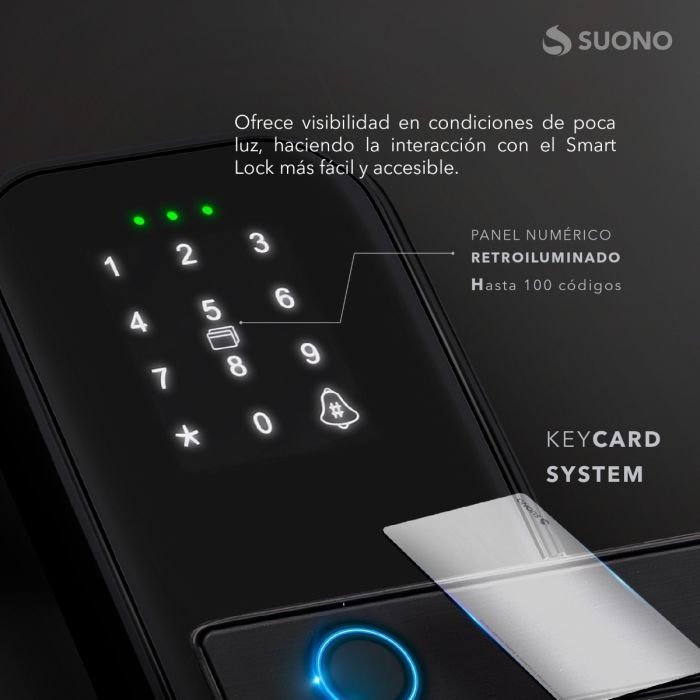 Cerradura *SMART MINI SUONO* Huella Codigo Tarjeta proximidad