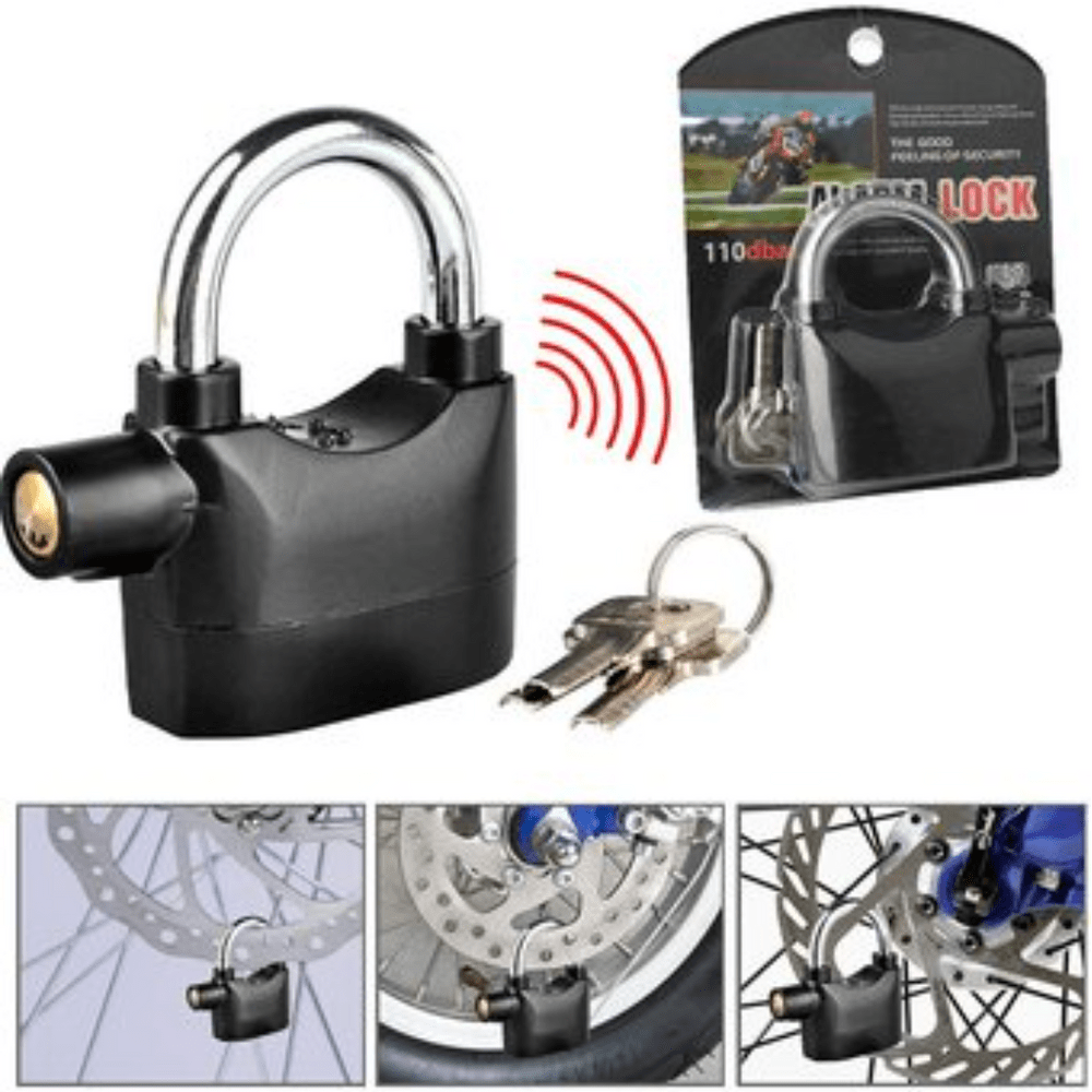 Candado Reforzado *con Alarma* Antirrobo 70 MM (3 llaves)