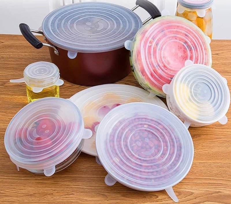 Set de Tapas de Silicona x 6 Para Alimentos y Bebidas