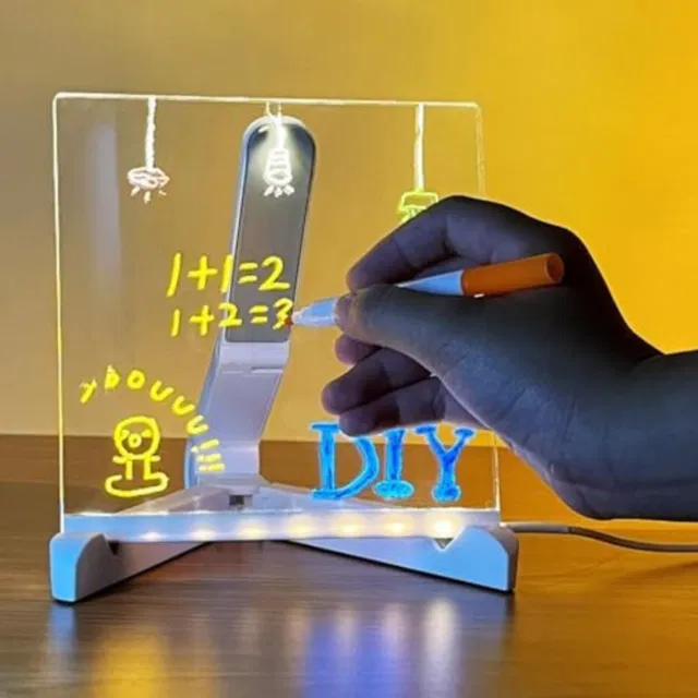 Pizarra Luminosa Mágica 15x15 Cm Acriilic0 + 7 Marcadores