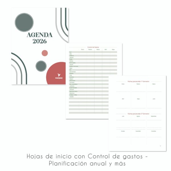 Agendas 2026 " CUERINA C/ CIERRE Y ANILLADA " -Semanal- 16x22 A5 TAMAÑO MEDIANO PREMIUM