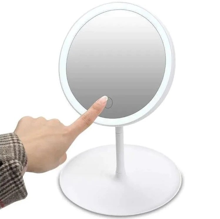 Espejo con Luz Led TACTIL c/ Kble usb (con Base y Brazo Regulable)